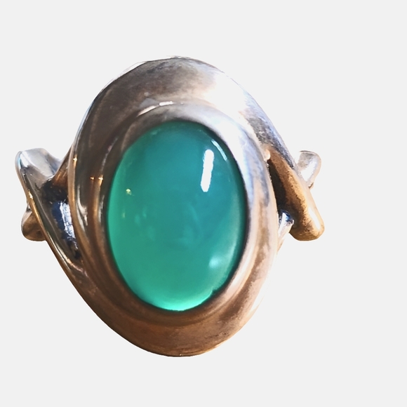 Carolyn Pollack Relios Sterling silver ring sz 10 apple green agate fine… - Picture 1 of 6